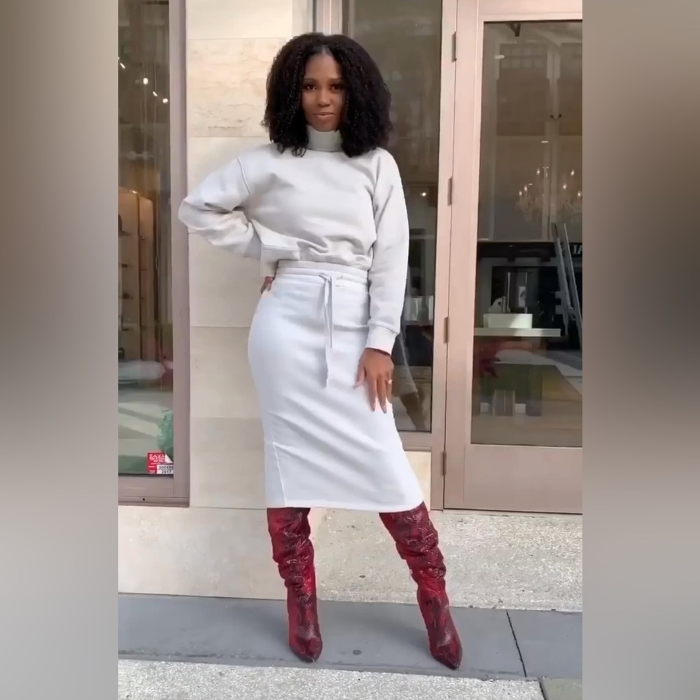 Gently Used Jessica Simpson Red Snakeskin Knee-High Boots - Picture 10 of 10